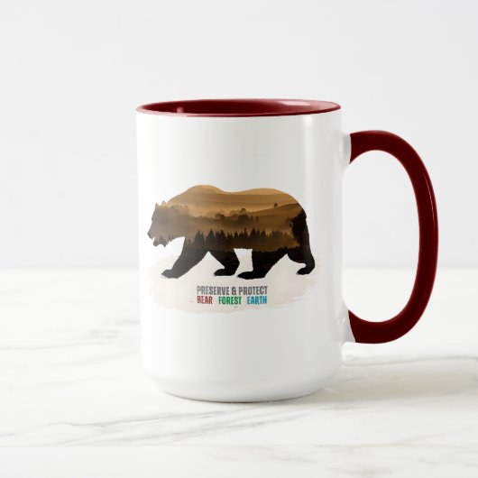 Mug Préserver et protéger la forêt d'ours Terre (Droite)