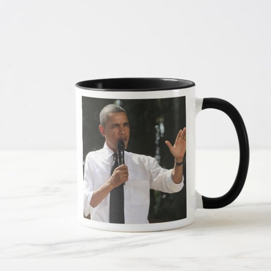 Mug Président Barack répond à des questions sur (Droite)