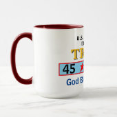 Mug Président Trump 45 47 Dieu bénisse l'Amérique (Gauche)