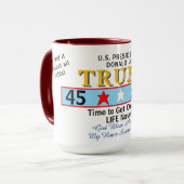 Mug Président Trump 45 47 Étoiles géométriques (Devant gauche)
