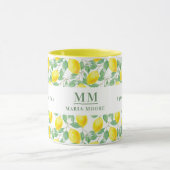 Mug Presser le jour citrons monogrammé (Centre)