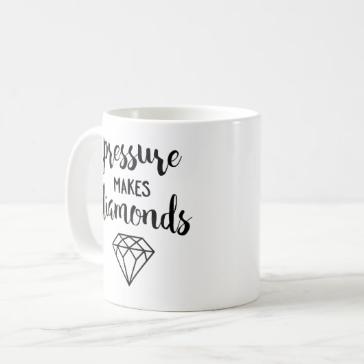 Mug Pression fait des diamants - Typographie de script (Devant gauche)