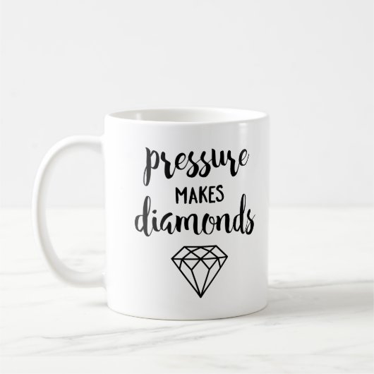 Mug Pression fait des diamants - Typographie de script (Gauche)