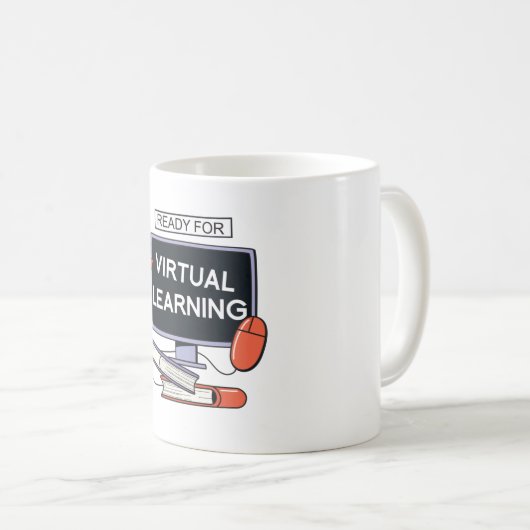 Mug Prêt pour l'apprentissage virtuel (Devant droit)