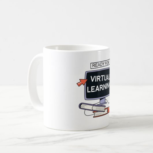 Mug Prêt pour l'apprentissage virtuel (Devant gauche)