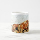 Mug Prêt Pour Le Travail, Deux Chevaux De Brouillon (Centre)