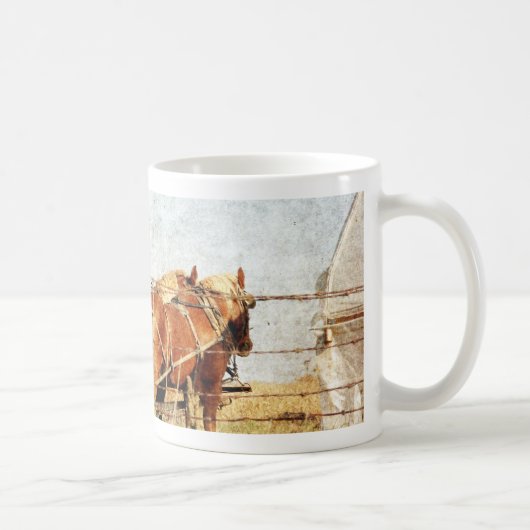 Mug Prêt Pour Le Travail, Deux Chevaux De Brouillon (Droite)