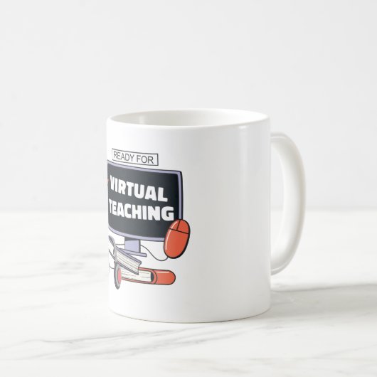 Mug Prêt pour l'enseignement virtuel (Devant droit)
