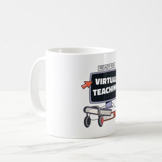 Mug Prêt pour l'enseignement virtuel (Devant gauche)