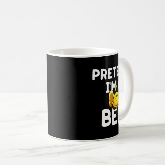 Mug Pretend I'm A Bee Funny Lazy Easy Halloween Costum (Devant droit)