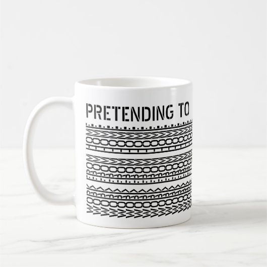 Mug Pretending To Work From Home Custom Hidden Message (Gauche)