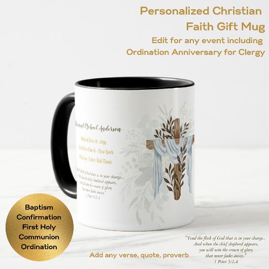 Mug Prêtre nouvellement ordonné Pasteur Deacon Ministr