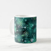 Mug Prettist Snowflakes Motif Green ID846 (Devant gauche)