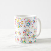 Mug Pretty Colorful Flowers Circles Pattern on White (Devant droit)