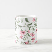 Mug Pretty Elegant Pink Floral Pattern White (Centre)