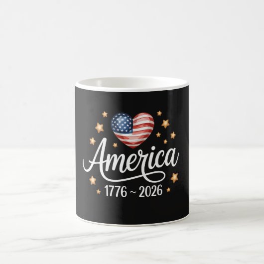 Mug Pretty Flag Heart 1776-2026 July 4th 250th (Centre)
