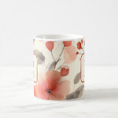 Mug Pretty Flower Monogram Template Personalized (Centre)