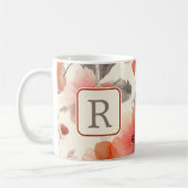 Mug Pretty Flower Monogram Template Personalized (Gauche)