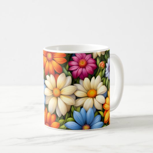 Mug Pretty Flowers, Brightly Colored, (Devant droit)