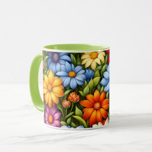 Mug Pretty Flowers, Brightly Colored, (Devant gauche)