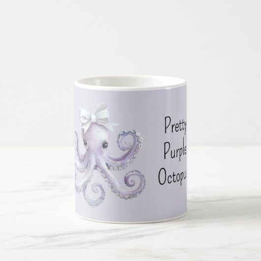 Mug Pretty Girly Purple Octopus (Centre)