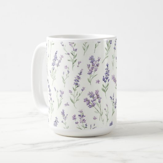 Mug Pretty Lavender White Flowers Bridal Shower (Devant gauche)