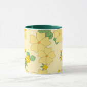 Mug Pretty Pastel Yellow Floral Pattern, (Centre)
