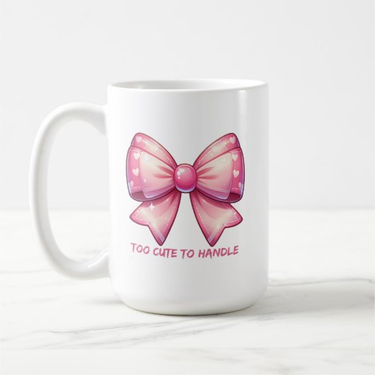 Mug Pretty Pink Bow-Too Cute To Handle (Gauche)