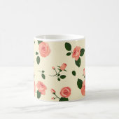 Mug Pretty Pink Roses Pastel Pink Pattern (Centre)