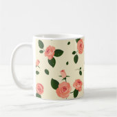 Mug Pretty Pink Roses Pastel Pink Pattern (Gauche)