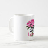 Mug Pretty Pink Roses Western Cow Print Bow (Devant gauche)