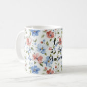 Mug Pretty Red Blue Flowers (Devant gauche)
