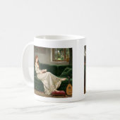 Mug Pretty Red Haired Maiden Reading Book Lover Art (Devant gauche)