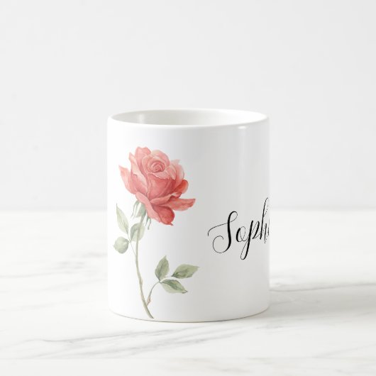 Mug Pretty Red Rose Flower (Centre)
