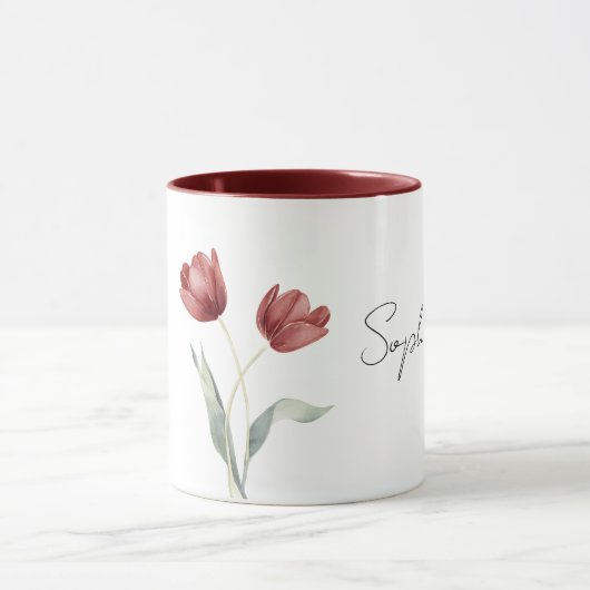 Mug Pretty Red Tulip Flowers (Centre)