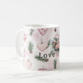 Mug Pretty Roses Floral Pink Hearts (Devant gauche)