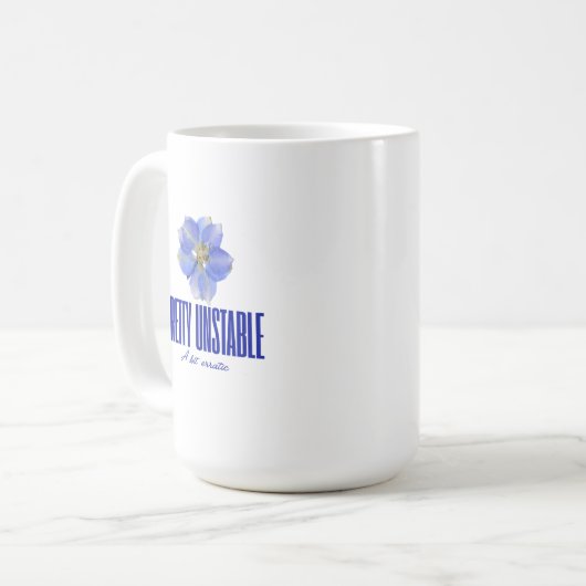 Mug Pretty Unstable: Blue Floral Statement Tee (Devant gauche)