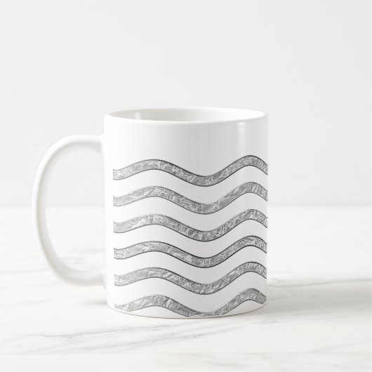 Mug Pretty Waves argent + votre backgr, texte & idées (Gauche)