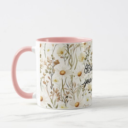 Mug Pretty White Daisy Flowers Birthday (Gauche)