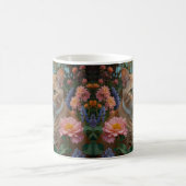 Mug Pretty white orange cat in floral garden (Centre)