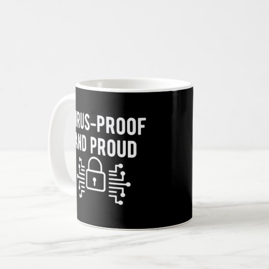 Mug Preuve De Virus Et Fière Cybersécurité (Devant gauche)