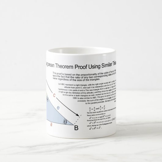 Mug Preuve du théorème de Pythagore utilisant des tria (Centre)