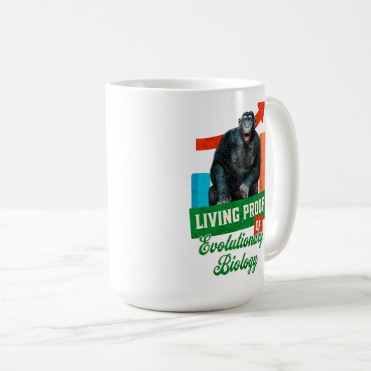 Mug Preuve vivante de la biologie de l'évolution Drôle (Devant droit)