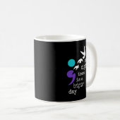 Mug Prévention de la conscience du cadeau point-virgul (Devant droit)