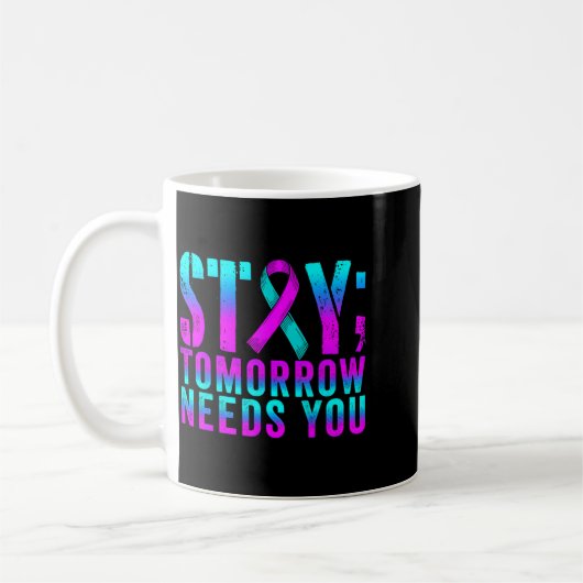 Mug Prévention de la sensibilisation au ruban violet s (Gauche)