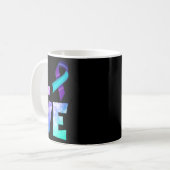 Mug Prévention du suicide chez les femmes, amour viole (Devant gauche)