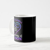 Mug Prévention du suicide masculin sarcelle violet en (Devant gauche)