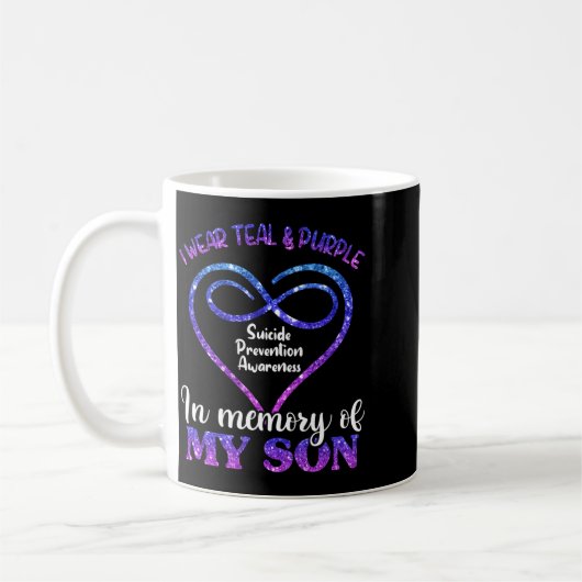 Mug Prévention du suicide masculin sarcelle violet en (Gauche)