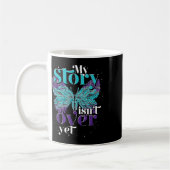 Mug Prévention du suicide Ruban Papillon Sarcelle Viol (Gauche)