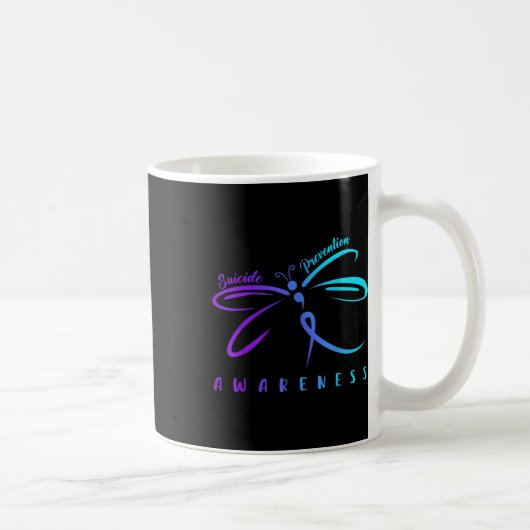 Mug Prévention du suicide Ruban violet sarcelle Dr (Droite)